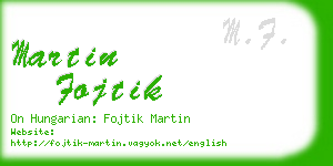 martin fojtik business card